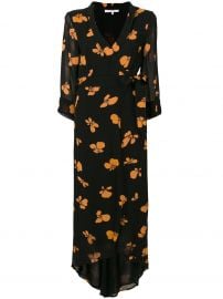 Ganni Floral Print Wrap Dress at Farfetch